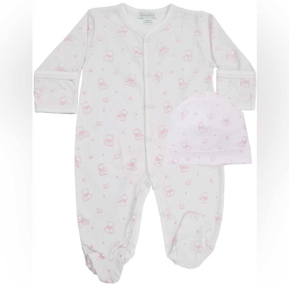 Kissy Kissy • Pink Teddy Bear Footie & Hat Set